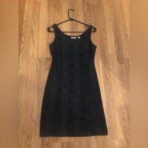New York and Company Little Plaid Grey Pinafore Dress- Size XS